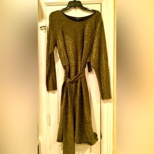 Eloquii Black Gold Metallic Holiday Dress